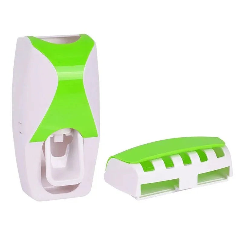Wall-Mounted Toothbrush &amp; Toothpaste Holder Set with Automatic Dispenser