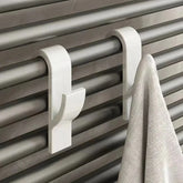 eprolo bathroom shower towel holder and heated radiator rail hooks, modern metal design with multiple hooks for towels and robes