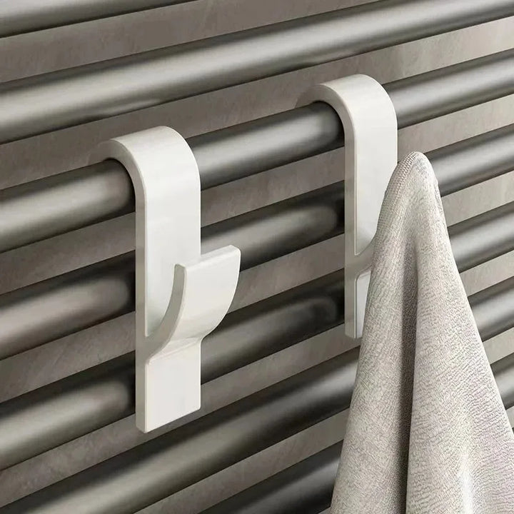 Bathroom Shower Towel Holder Hanger Heated Radiator Rail Hooks