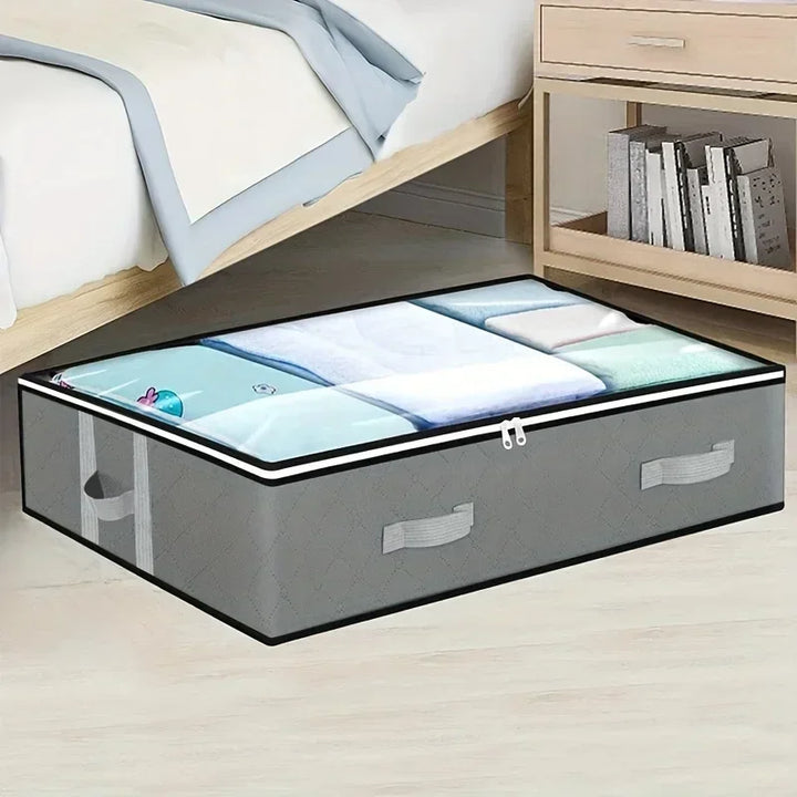 1pc/2pcs/3pcs Dustproof Under Bed Storage Box with Reinforced Handles