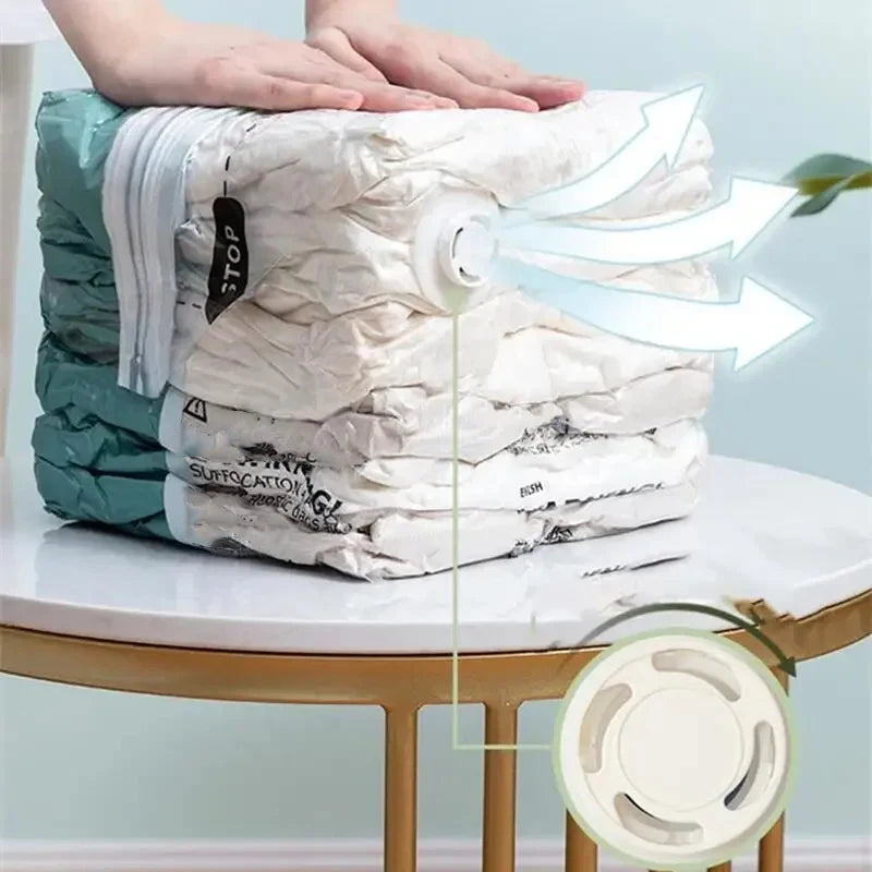 1pc No Need Pump Vacuum Bags Large Plastic Storage Bags