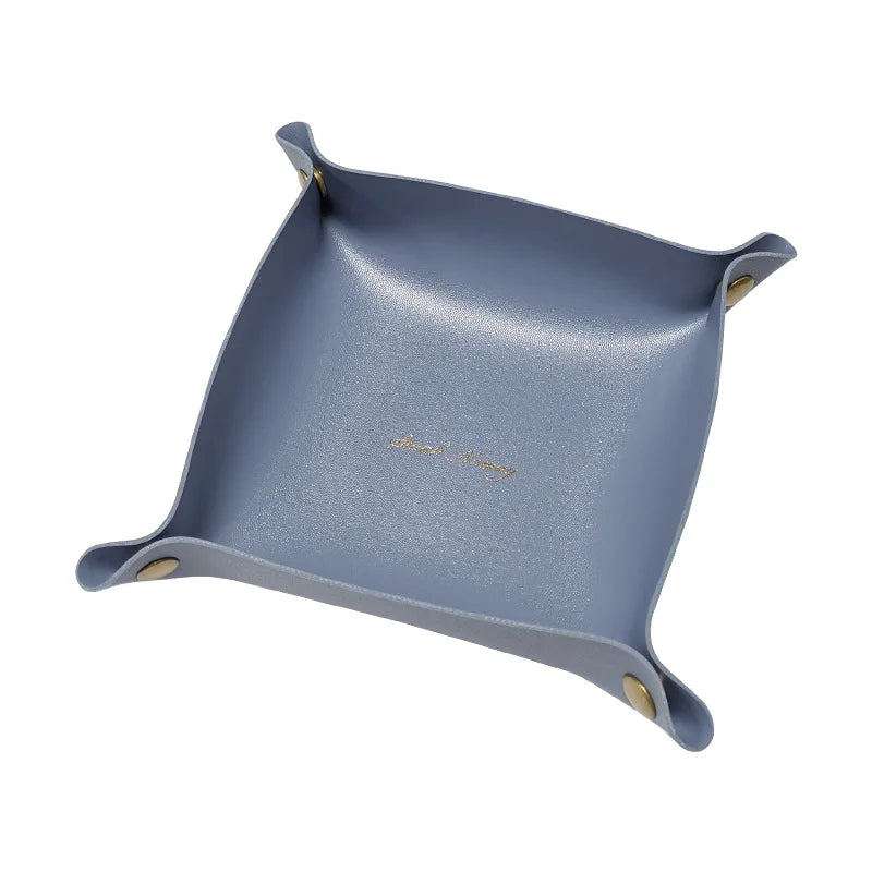 Nordic Style Leather Storage Tray Desktop Organizer Home Decoration