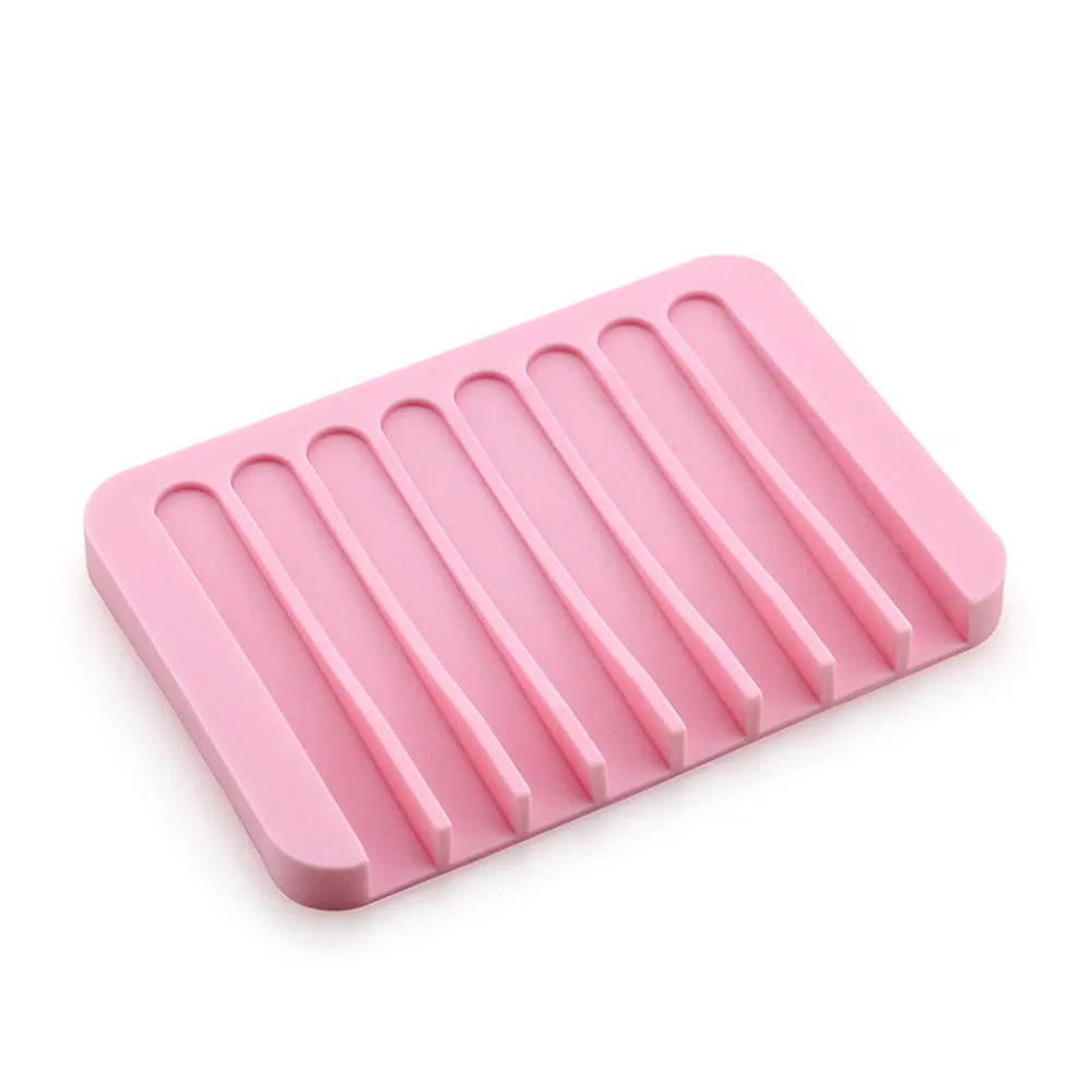 1PCS Free Punch Soap Box Silicone Draining Soap Holder