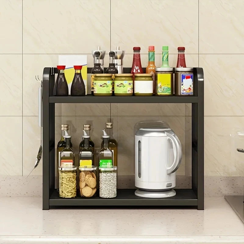 Rustproof Metal Countertop Shelf Space Saving Kitchen Organizer