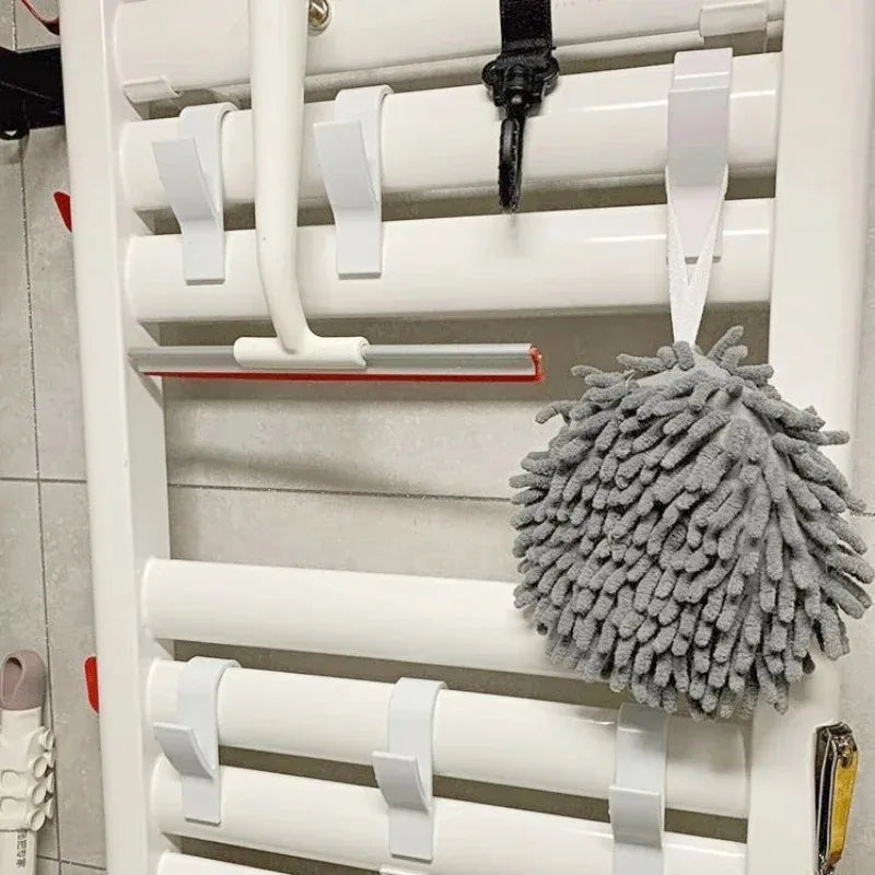 Bathroom Shower Towel Holder Hanger Heated Radiator Rail Hooks