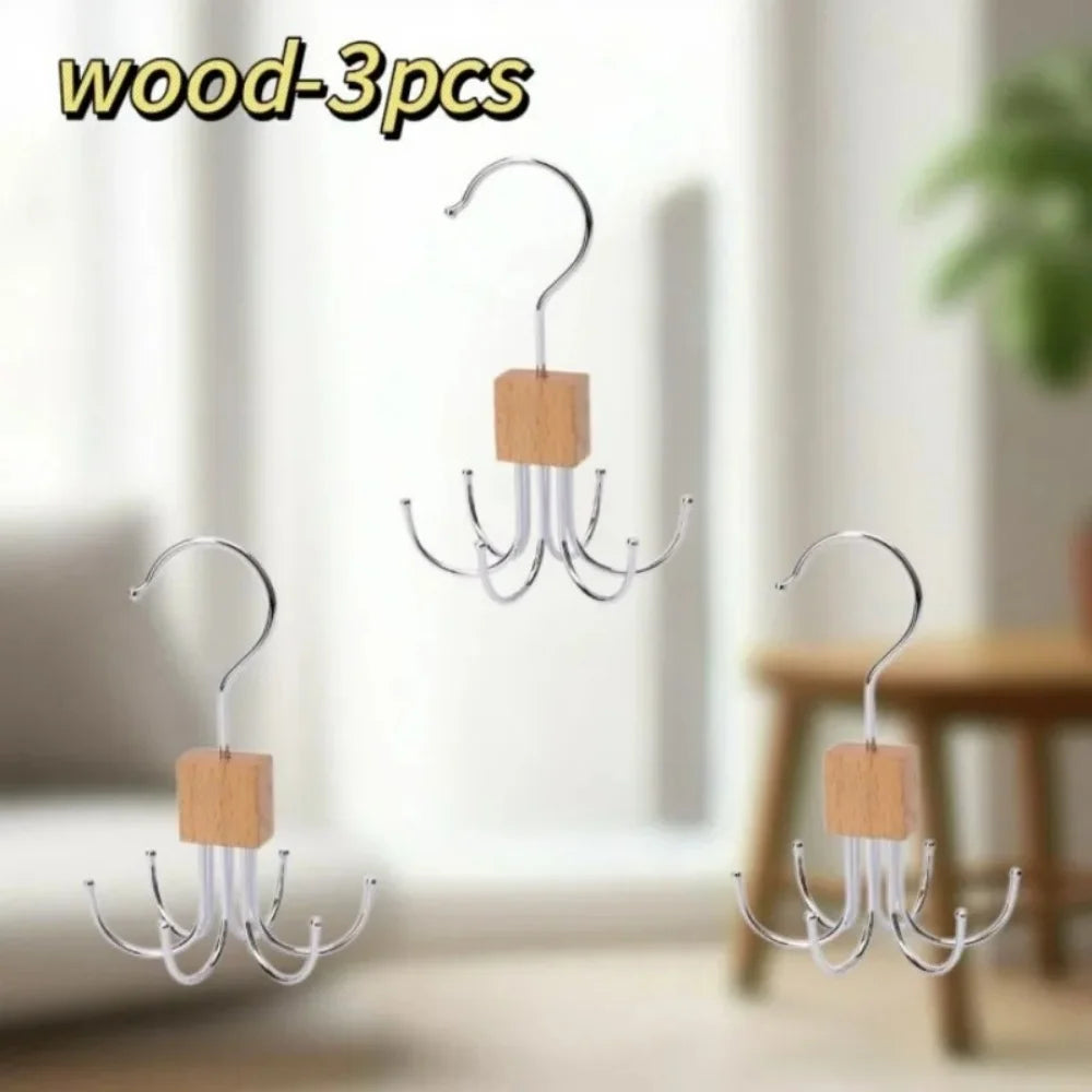 360°Rotating Belt Hanger Hook Durable Belts Rack Organizer Hanger