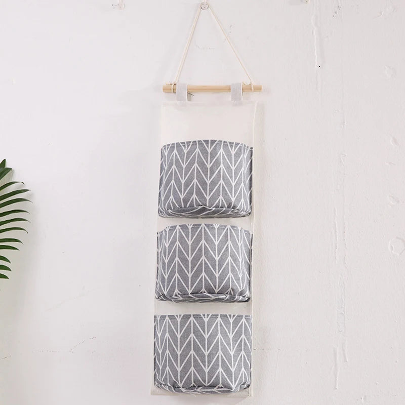 Dormitory Wall Hanging Storage Home Hanging Three-Pocket Storage Bag