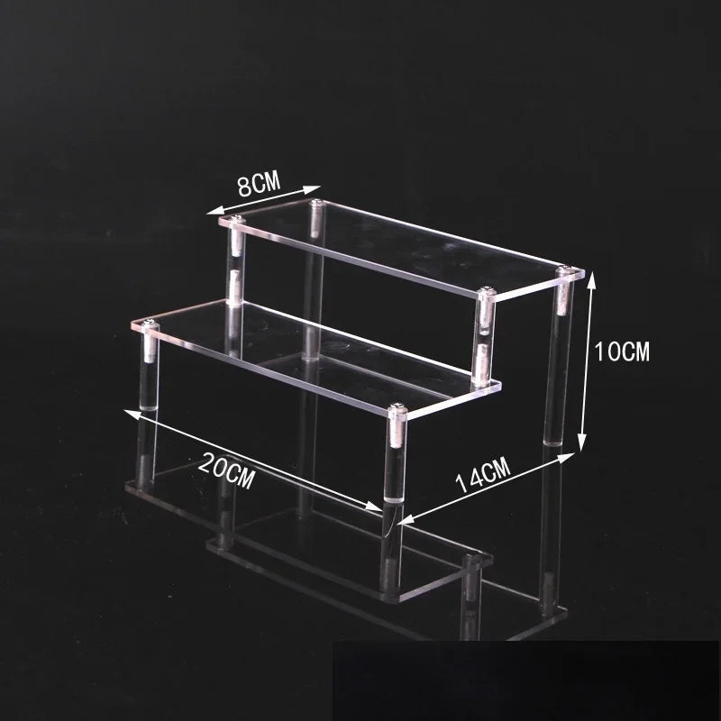 Black 1-5 Tier Acrylic Display Stand Clear Display Riser Rack for Cupcake