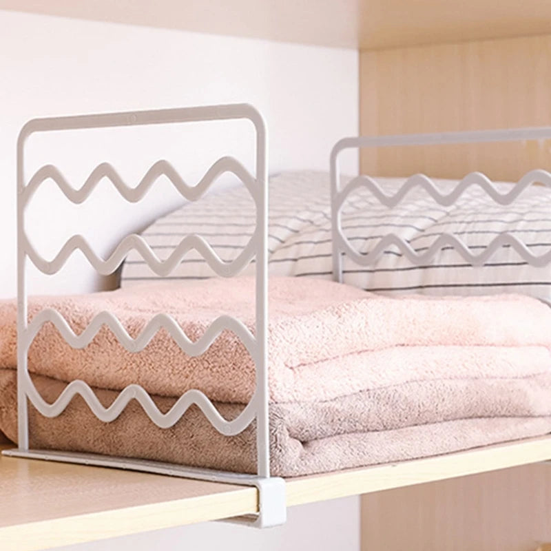 Upgraded Closet Shelf Dividers Plastic Wardrobe Partition Board Shelf