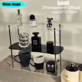 Eprolo Ins Style acrylic storage rack with decorative desktop shelf, featuring clear acrylic design and organized compartments.