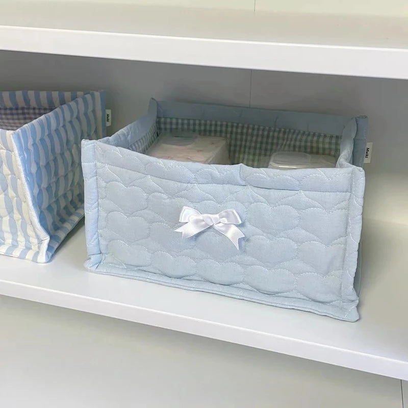 Square Storage Basket Flower Desktop Organizer Storage Basket