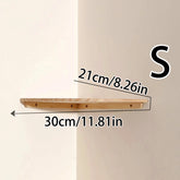 Wood floating wall corner shelf with round ends, eprolo brand, showcasing a stylish, modern design perfect for corner space storage