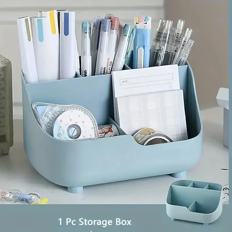 Large Capacity Desktop Storage Box Five-Compartment Desktop Organizer
