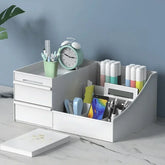Plastic drawer makeup storage box by eprolo with multiple compartments for organizing cosmetics and accessories.