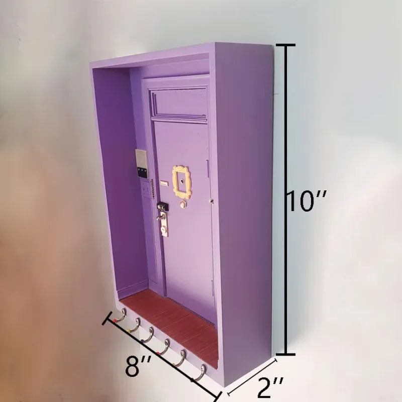 Purple Door Friends Key Holder Wood Box Hanging Key Wooden Hanger