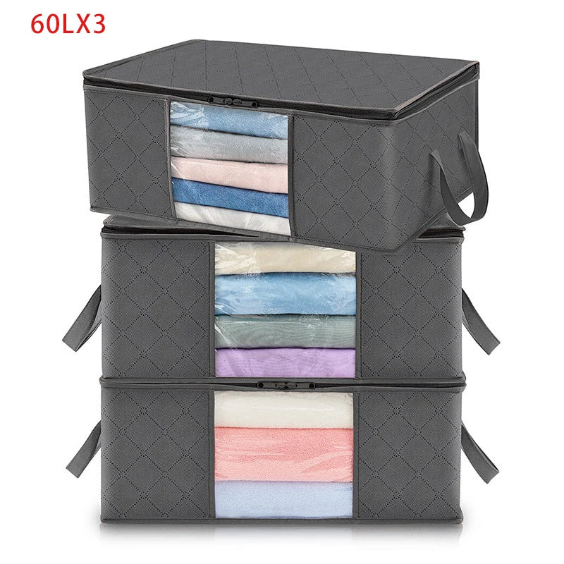 1/3/6pcs Foldable Clothes Storage Bag Large Capacity Blanket Storage Bag