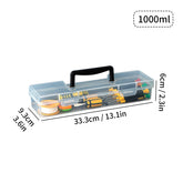 Transparent eprolo tool storage box with handle, portable tool case showing multiple compartments for organizing tools.