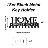 Black metal wall mount key holder with multiple hooks, designed for organizing keys in a stylish home decor by eprolo