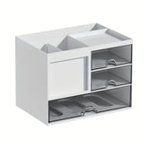 eprolo desktop combination drawer storage box and pen holder, organized desk organizer with multiple compartments for office supplies