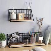 Wall-mounted wooden floating shelf by eprolo for storage and display, featuring a sleek, minimalist design.