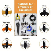 Reusable nylon storage straps by eprolo for organizing extension cords and heavy-duty tools in a neat, secure manner.