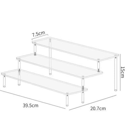 Transparent multi-layer acrylic tier organizer box by eprolo, showcasing a clear, multi-tier storage display stand.