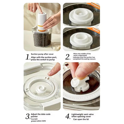 Plastic vacuum-sealed electric coffee container by eprolo, featuring a sleek design and secure lid for fresh coffee storage.