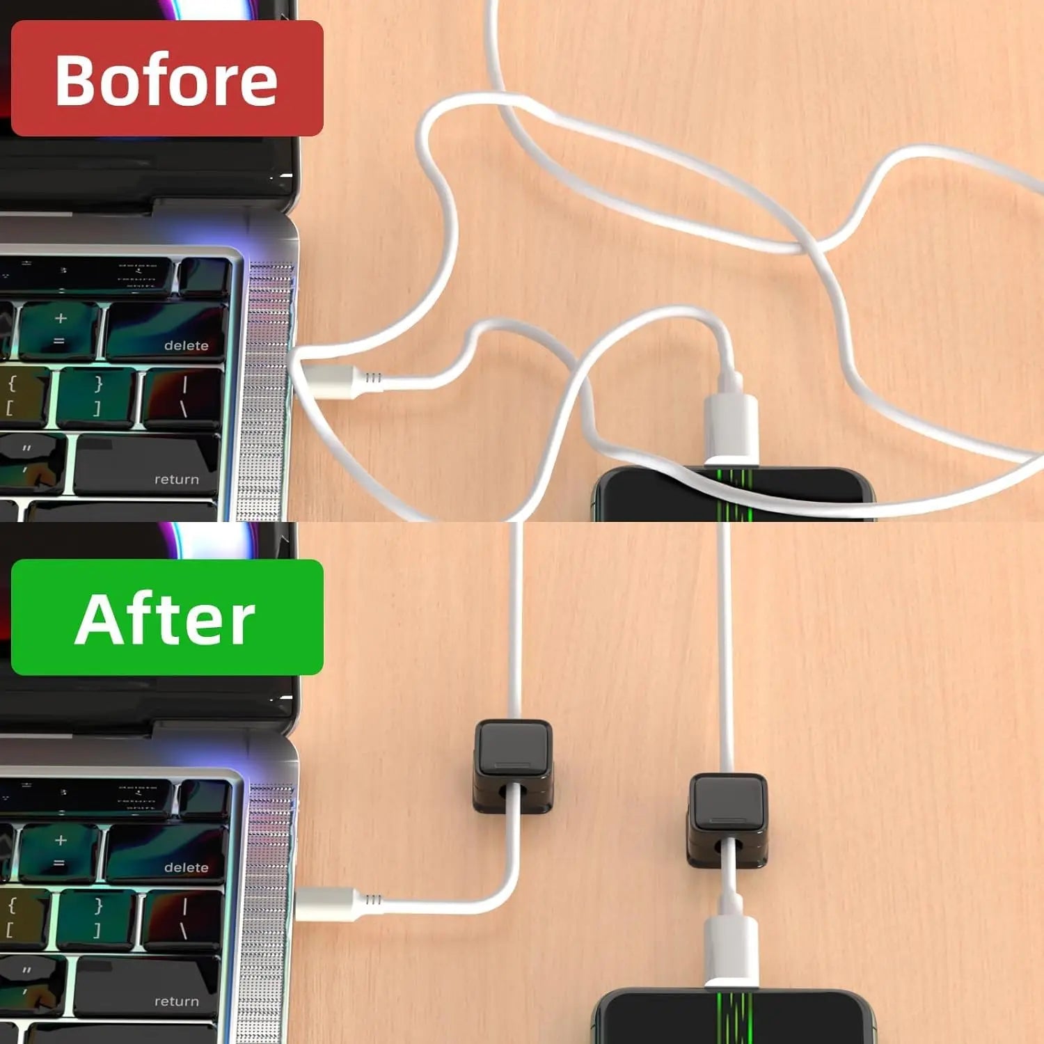 Magnetic Cable Clips Organizer Self-Adhesive Cord Holder Cable Management