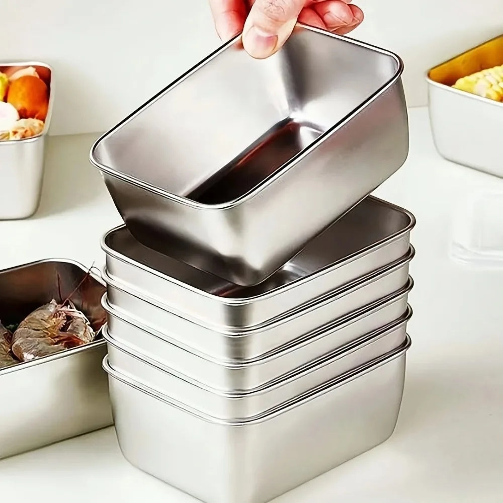 Stainless Steel Food Containers Set - Leakproof & Stackable Dishwasher Safe