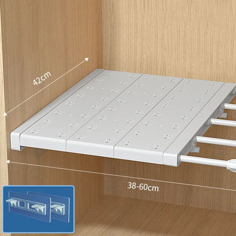 White Expandable Divider Punch-free Retractable Layers Wardrobe Storage