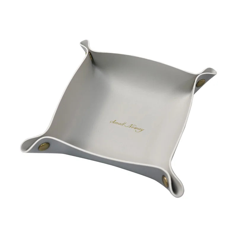 Nordic Style Leather Storage Tray Desktop Organizer Home Decoration