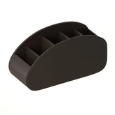 eprolo remote control holder with five compartments for organizing remote controls and small electronics on a tabletop.
