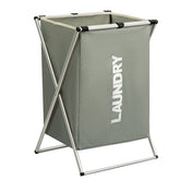 Large eprolo laundry hamper with three divided sections for organized laundry storage and easy sorting.