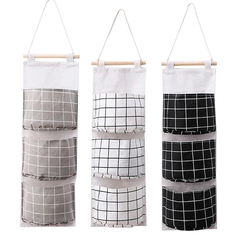 Dormitory Wall Hanging Storage Home Hanging Three-Pocket Storage Bag