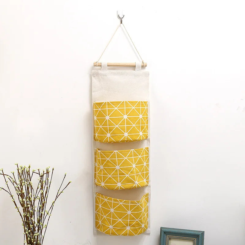 3 Pockets Hanging Organizers Waterproof Hanging Storage Bag Wall Mounted Closet Organizer Bear Flamingo Sundries Bags Home Decor
