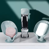 Eprolo soap box with drainage, creative design, punch-free installation, suction cup for secure bathroom or kitchen storage.