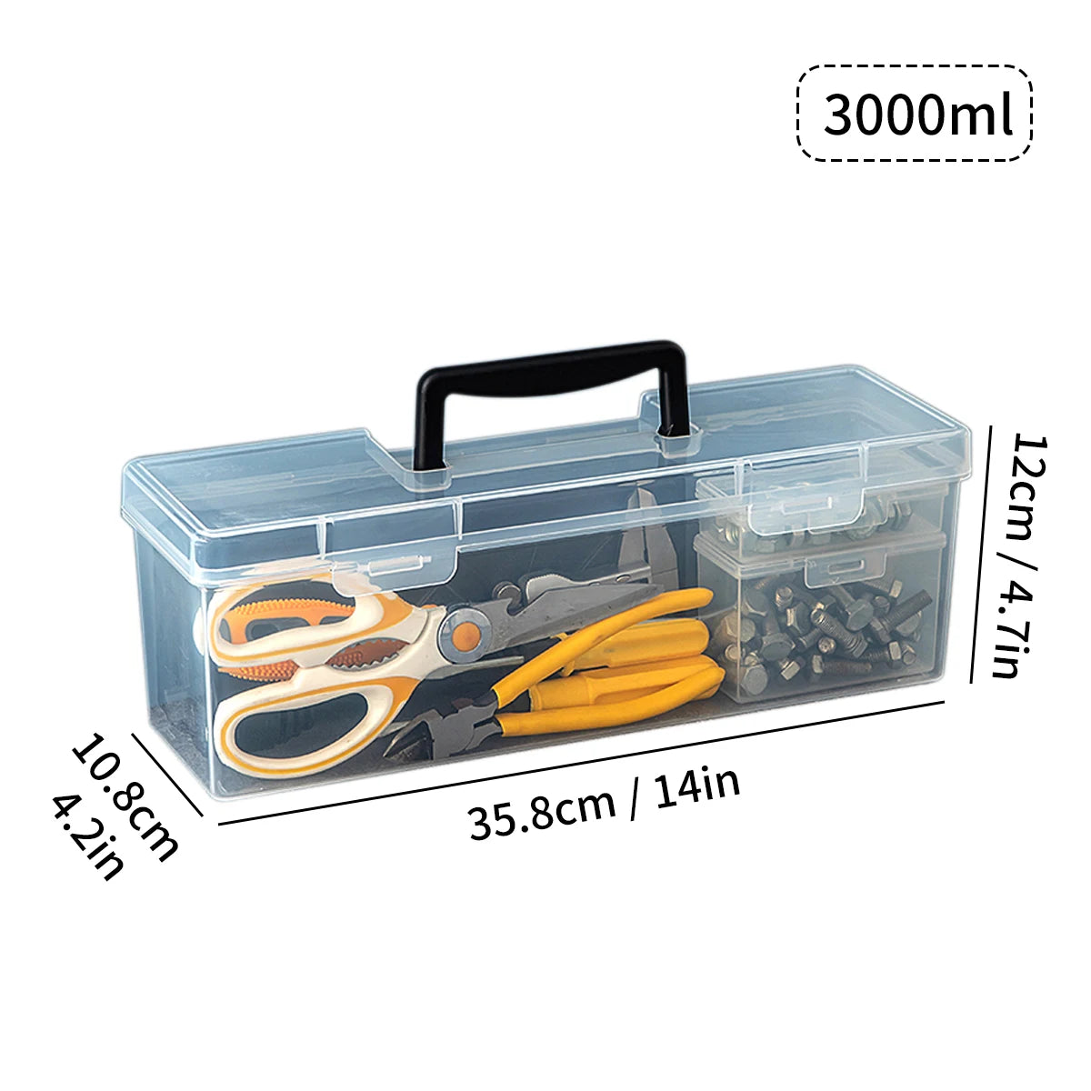 Transparent Tool Storage Box With Handle Portable Tool Case