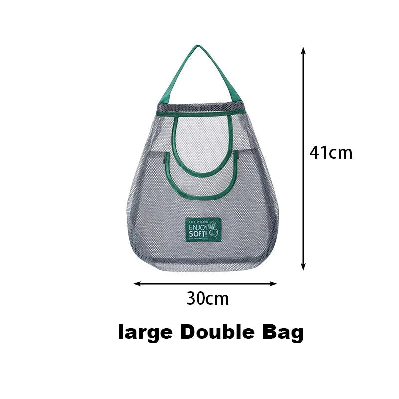 Reusable Storage Bags Kitchen Hanging Fruit And Vegetable Storage Net Bag