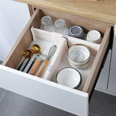 eprolo 4-pack adjustable drawer dividers organizer for customizable storage in kitchen or office drawers