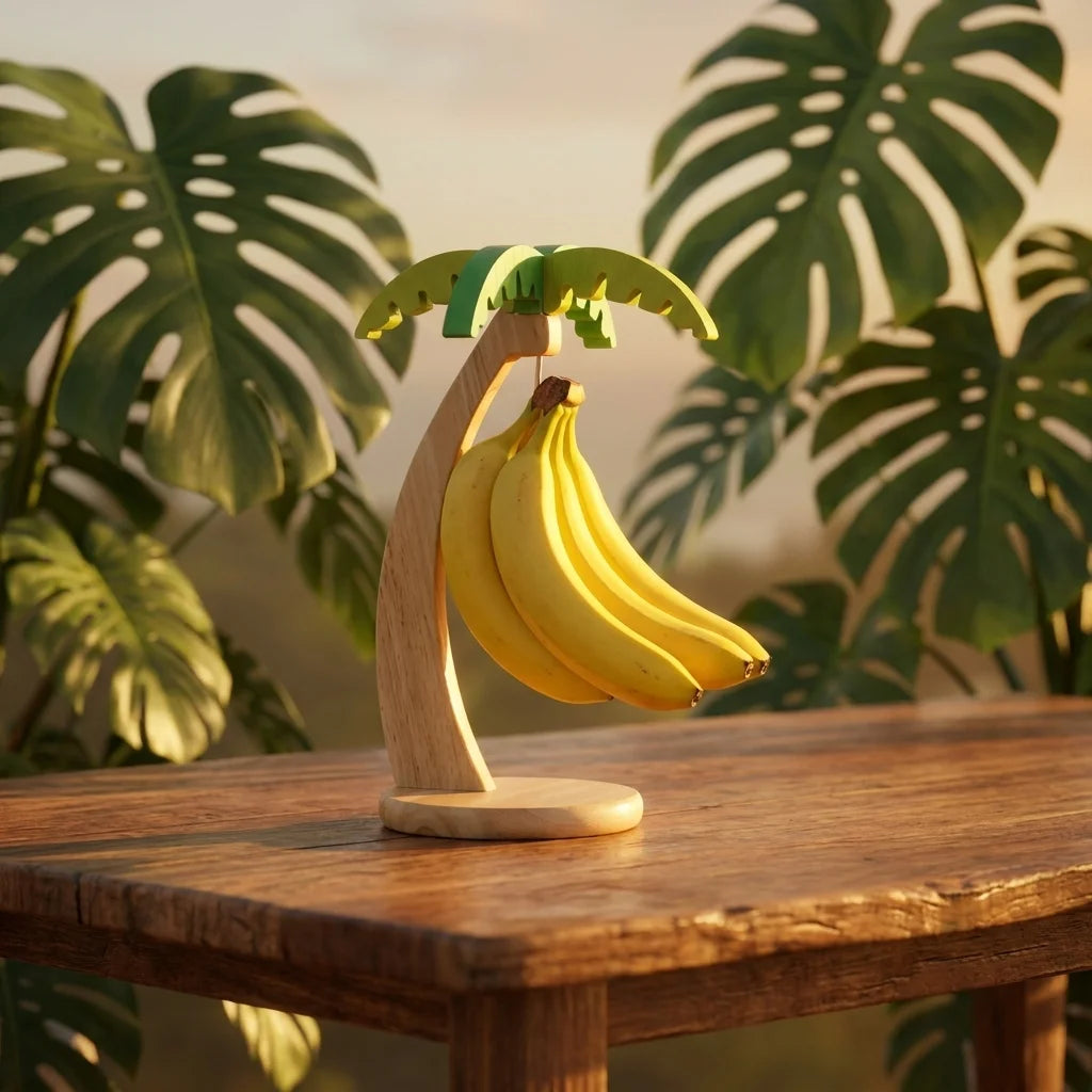 Creative Wooden Fruit Holder Vertical Banana Hanger Household organizer