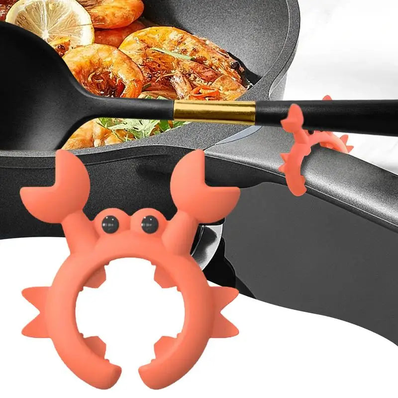 Utensil Rest Crab Shaped Silicone Utensil Rest Countertop Ladle Holder