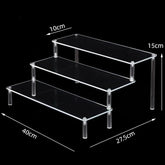 Clear acrylic cupcake display stand with 1-5 tiers, ideal for showcasing desserts and baked goods in a professional setting.