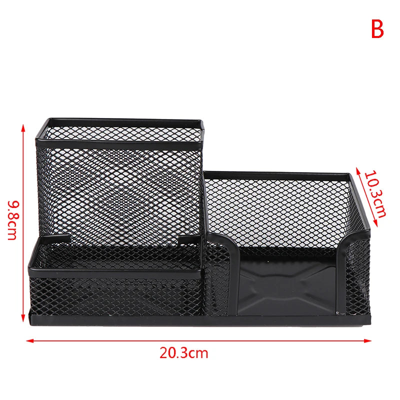 Desk Stationery Organizer Creative Metal Pen Holder Pencil File Storage Rack