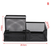 Creative metal desk stationery organizer by eprolo with pen holder and file storage rack for office and workspace organization.