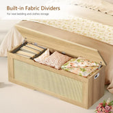 Large eprolo storage chest with fabric drawer and safety hinges, ideal for toys and organization in a sturdy, spacious design.