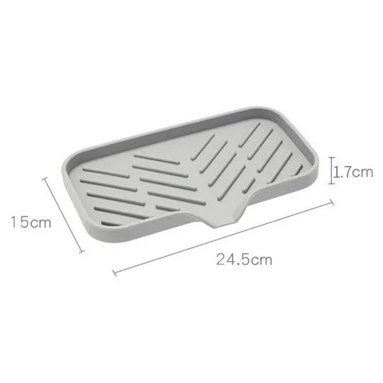 Sink Silicone Tray With Drain Soap Sponge Storage Holder