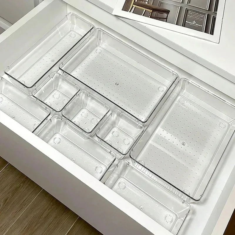7PCS/Set Desk Drawer Organizers Set Plastic Bathroom Storage