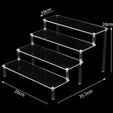 Eprolo black 1-5 tier acrylic display stand with clear riser rack for cupcakes and desserts.