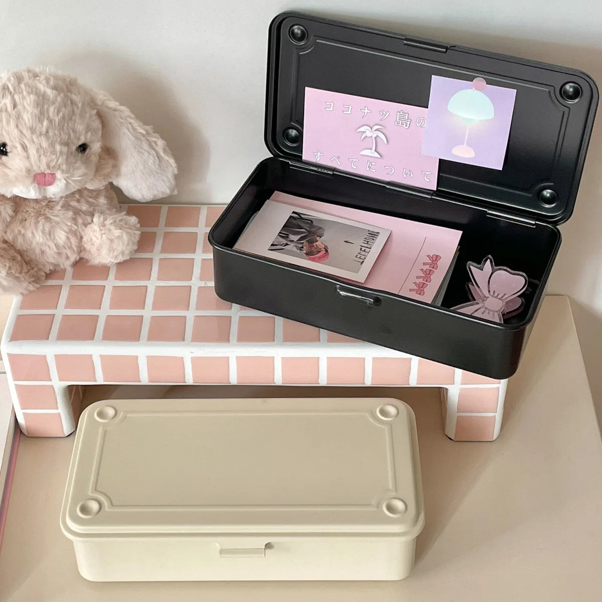eprolo multifunctional metal desk organizer with compartments for stationery and office supplies on a clean workspace.