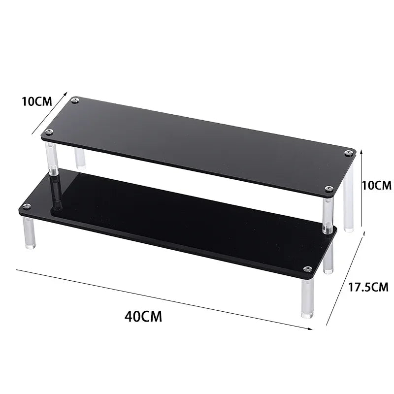 Black 1-5 Tier Acrylic Display Stand Clear Display Riser Rack for Cupcake